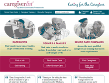 Tablet Screenshot of caregiverlist.com